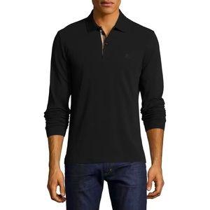 NWOT Burberry Hartford polo black long sleeve mens small